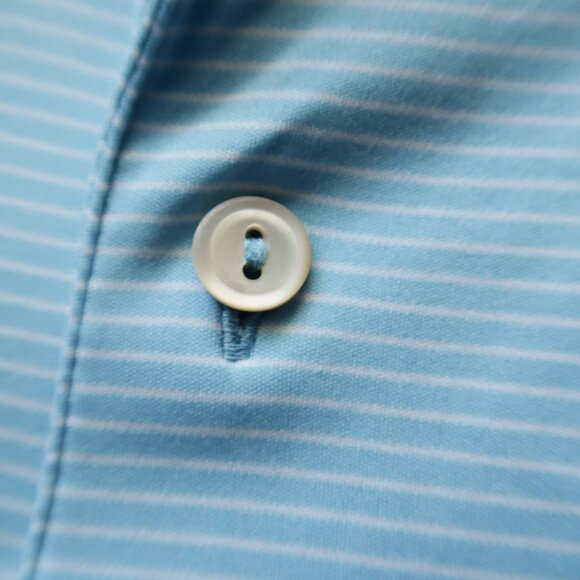 Peter Millar Summer Comfort Lt Blue Striped Stretch Performance Polo (XXL) SOFT - Picture 7 of 8